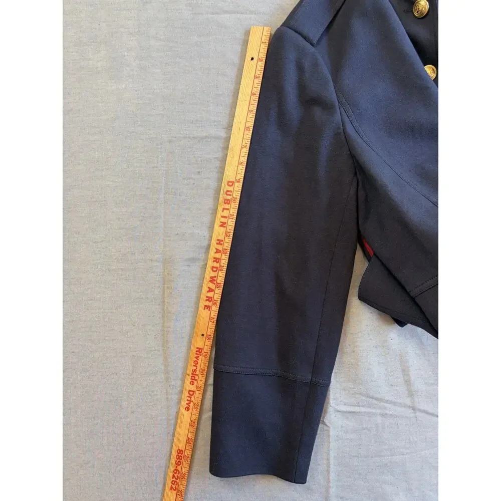 New Talbots Jacket Women's Navy With Gold Button Twill Military Blazer‎ Blue 22W